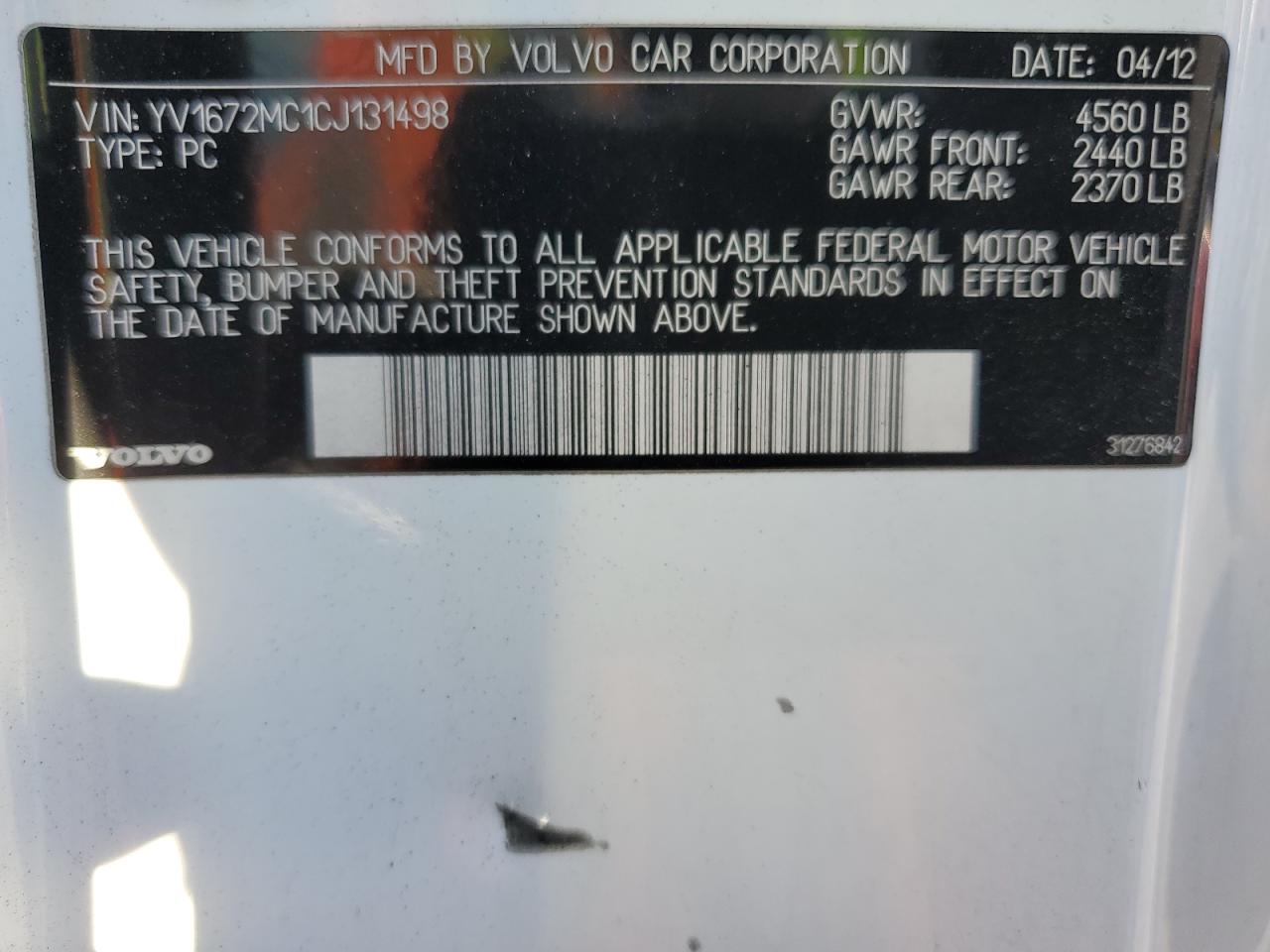 2012 Volvo C70 T5 VIN: YV1672MC1CJ131498 Lot: 92232295