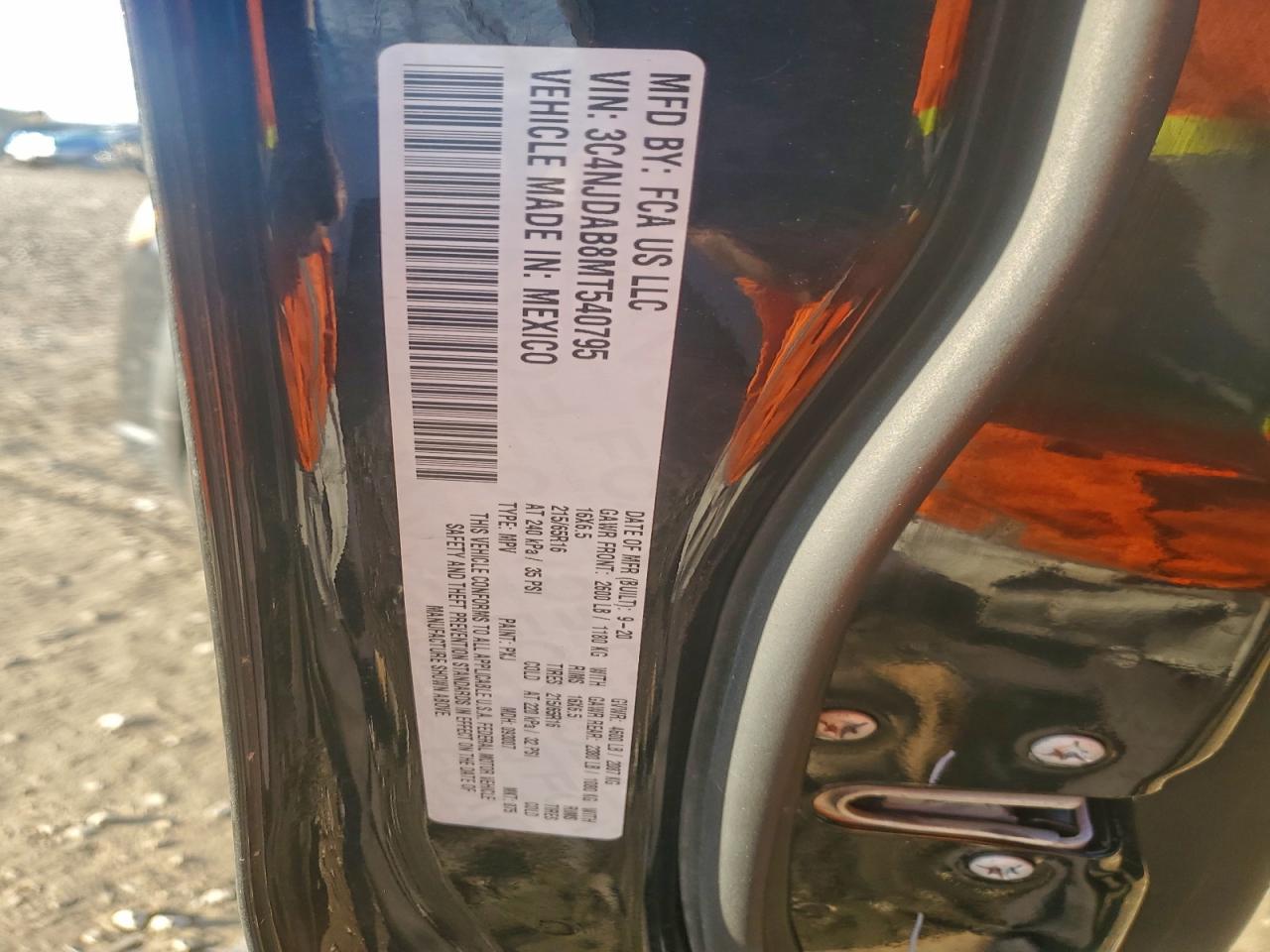 2021 Jeep Compass Sport VIN: 3C4NJDAB8MT540795 Lot: 93284945