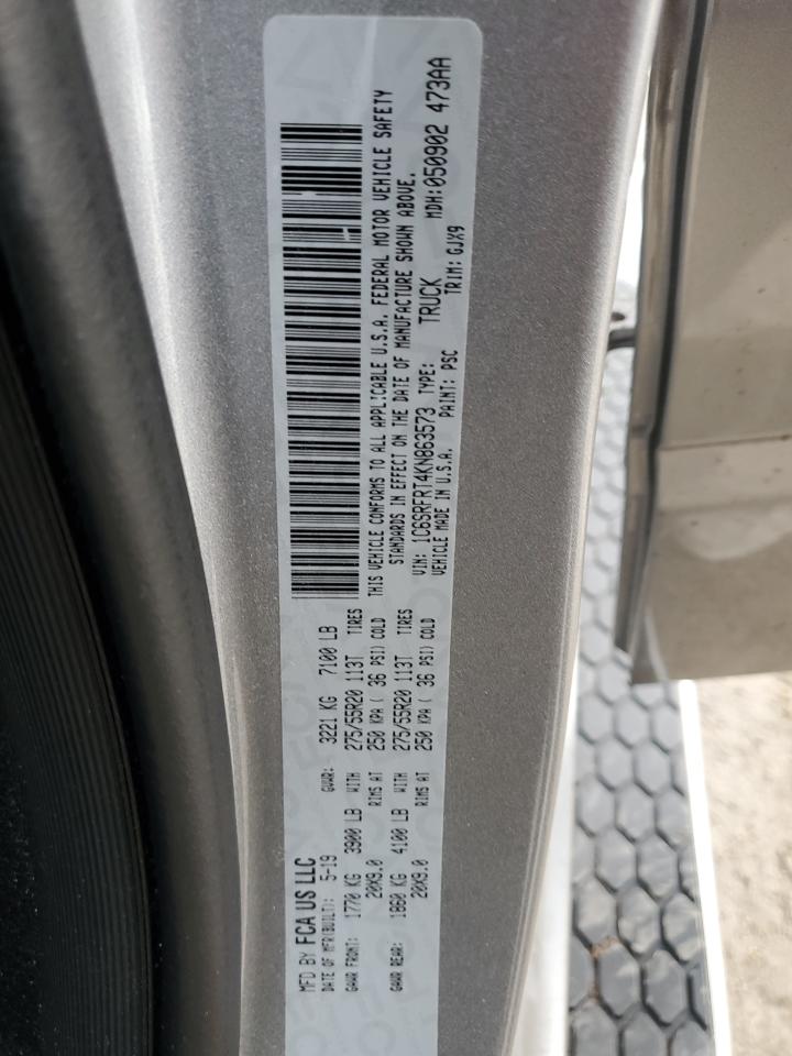 2019 Ram 1500 Laramie VIN: 1C6SRFRT4KN863573 Lot: 91977395