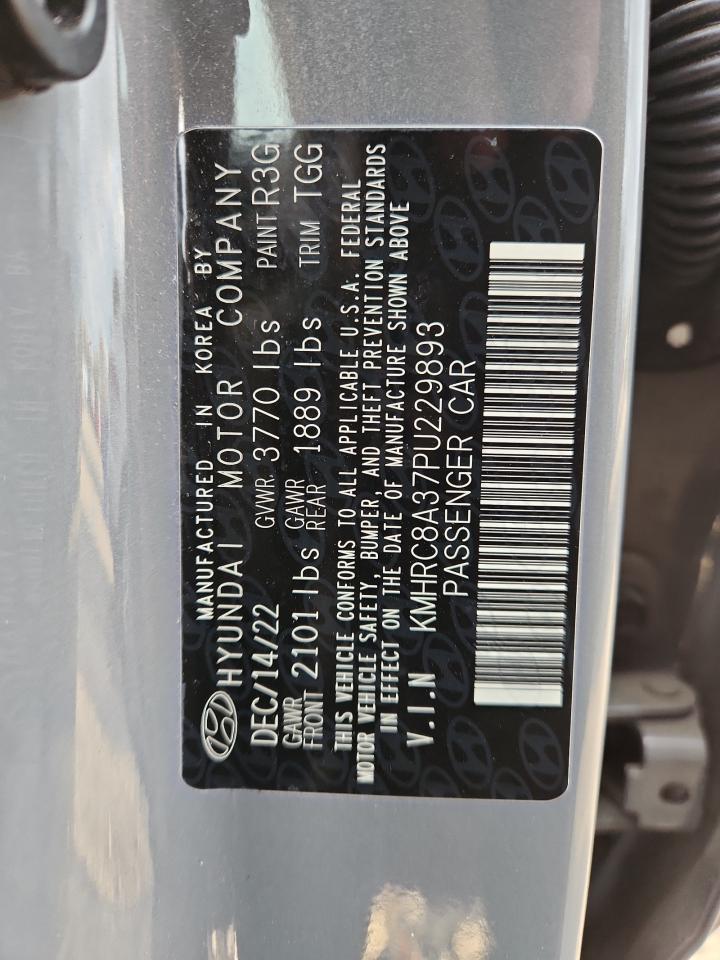 2023 Hyundai Venue Sel VIN: KMHRC8A37PU229893 Lot: 92410595