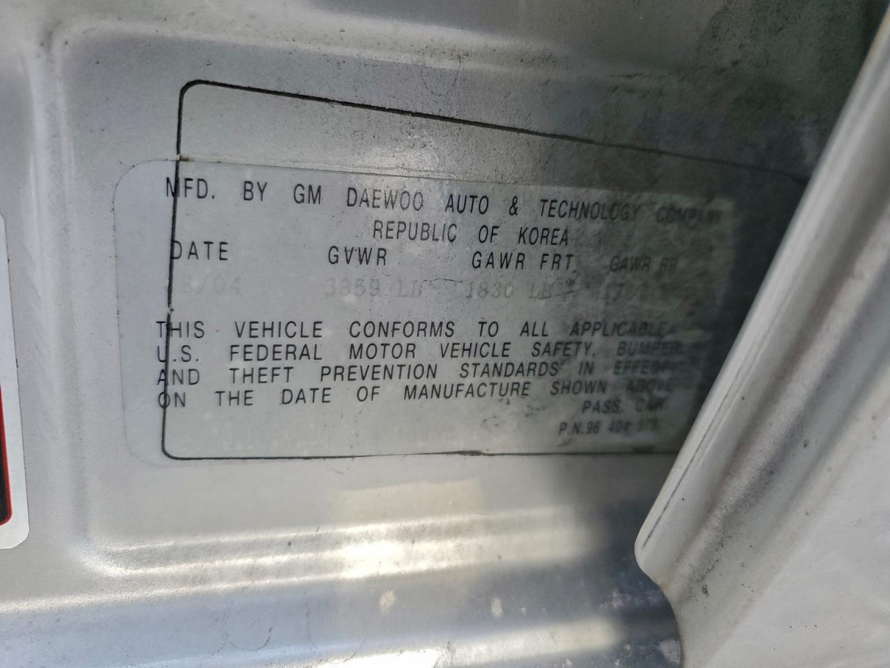 2005 Chevrolet Aveo Lt VIN: KL1TG52635B310363 Lot: 94104095