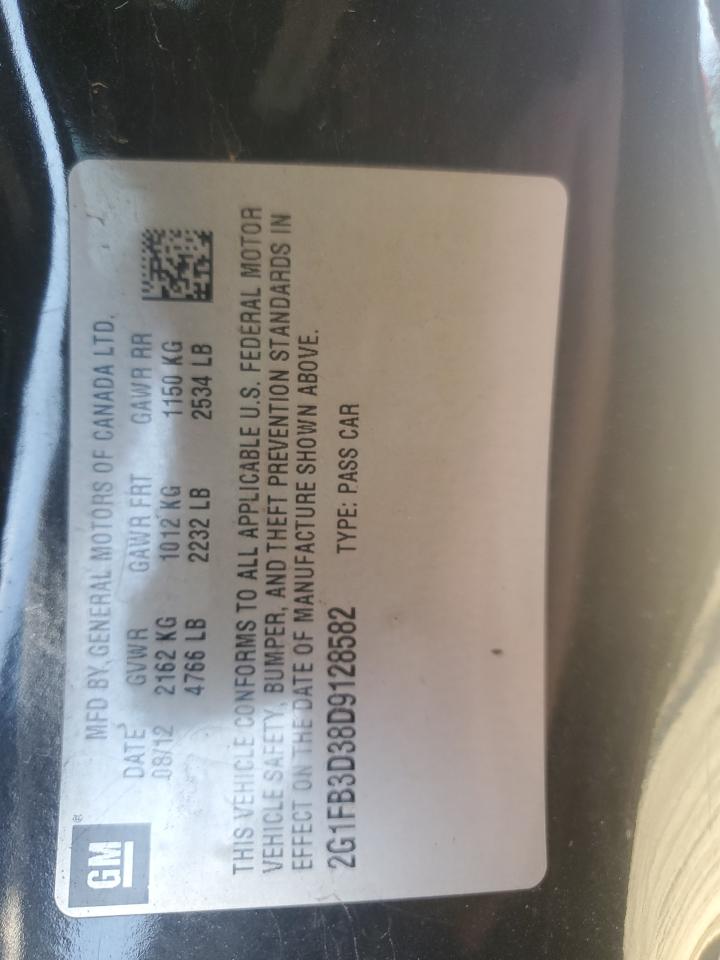 2013 Chevrolet Camaro Lt VIN: 2G1FB3D38D9128582 Lot: 91253225