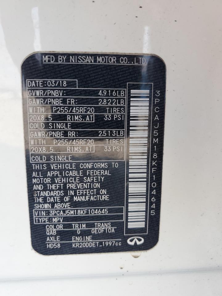 2019 Infiniti Qx50 Essential VIN: 3PCAJ5M18KF104645 Lot: 92077795