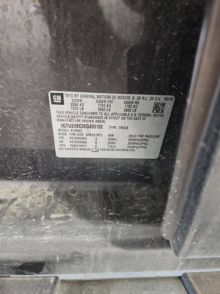 2014 GMC Sierra K1500 Slt VIN: 3GTU2VEC8EG493182 Lot: 92862265