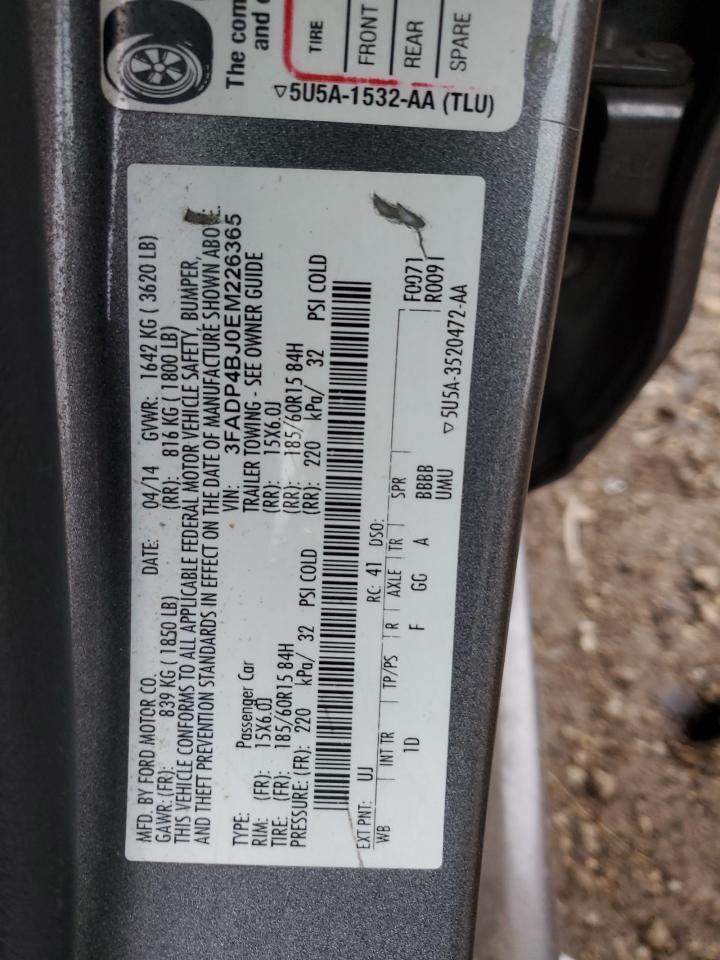 2014 Ford Fiesta Se VIN: 3FADP4BJ0EM226365 Lot: 93190155