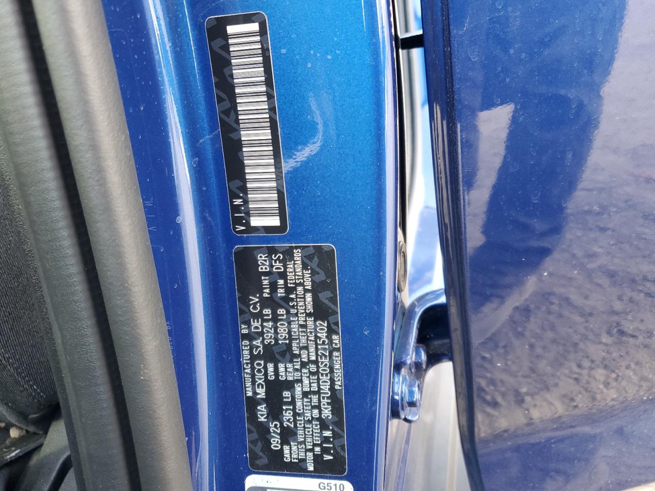 2025 Kia K4 Ex VIN: 3KPFU4DE0SE215402 Lot: 92884875