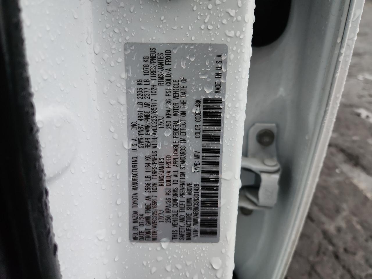 2025 Mazda Cx-50 Preferred VIN: 7MMVABBM3SN301429 Lot: 90939575