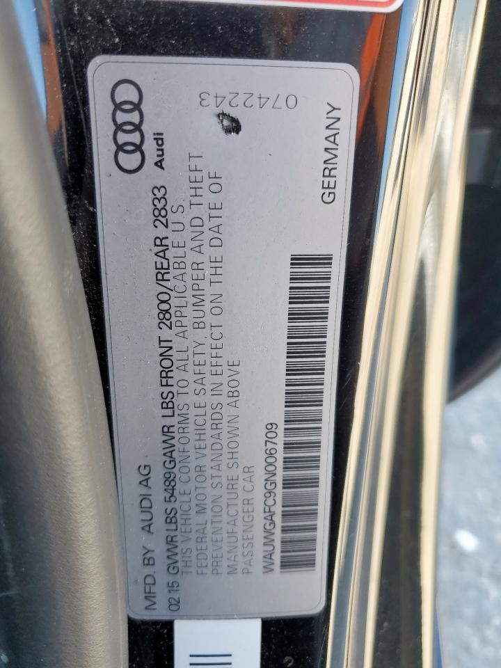 2016 Audi A7 Premium Plus VIN: WAUWGAFC9GN006709 Lot: 92720135