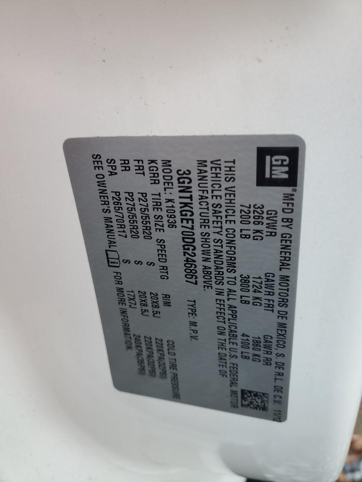 2013 Chevrolet Avalanche Ltz VIN: 3GNTKGE70DG246867 Lot: 93007975