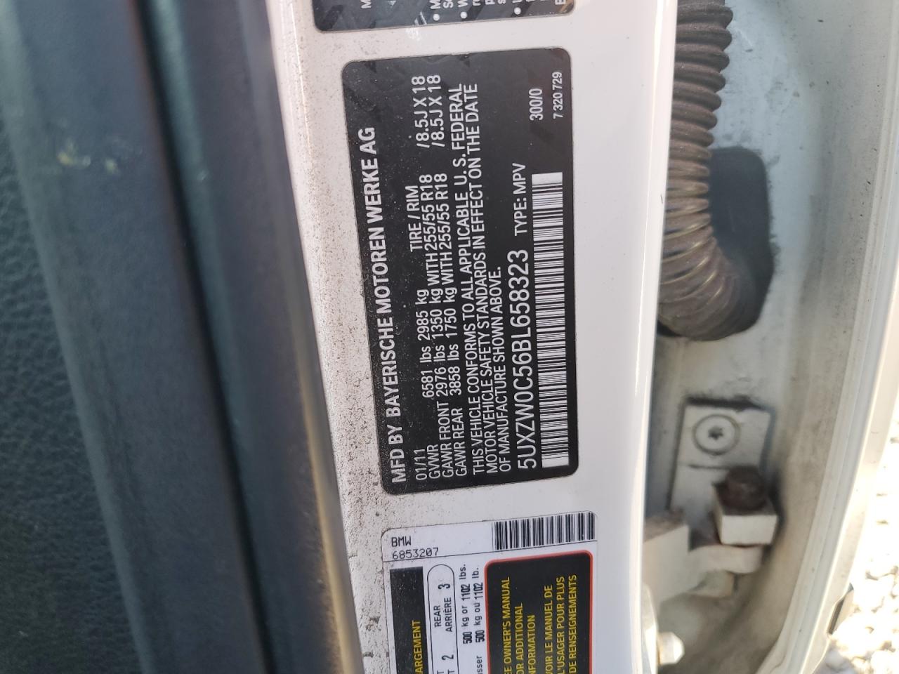 2011 BMW X5 xDrive35D VIN: 5UXZW0C56BL658323 Lot: 91087215