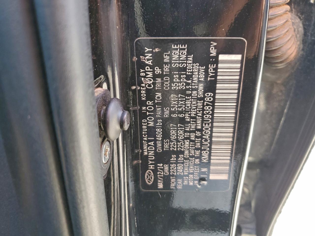 2014 Hyundai Tucson Gls VIN: KM8JUCAG0EU938789 Lot: 93690285