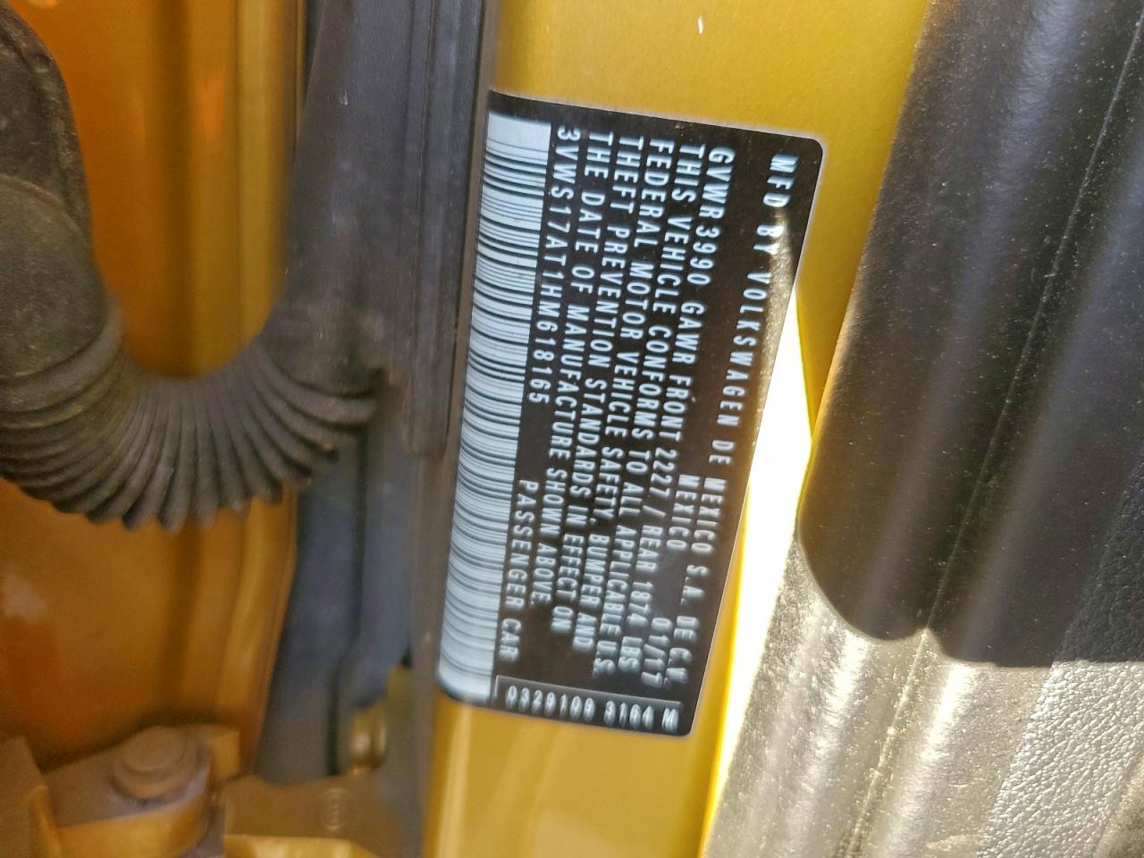 2017 Volkswagen Beetle Dune VIN: 3VWS17AT1HM618165 Lot: 94228775