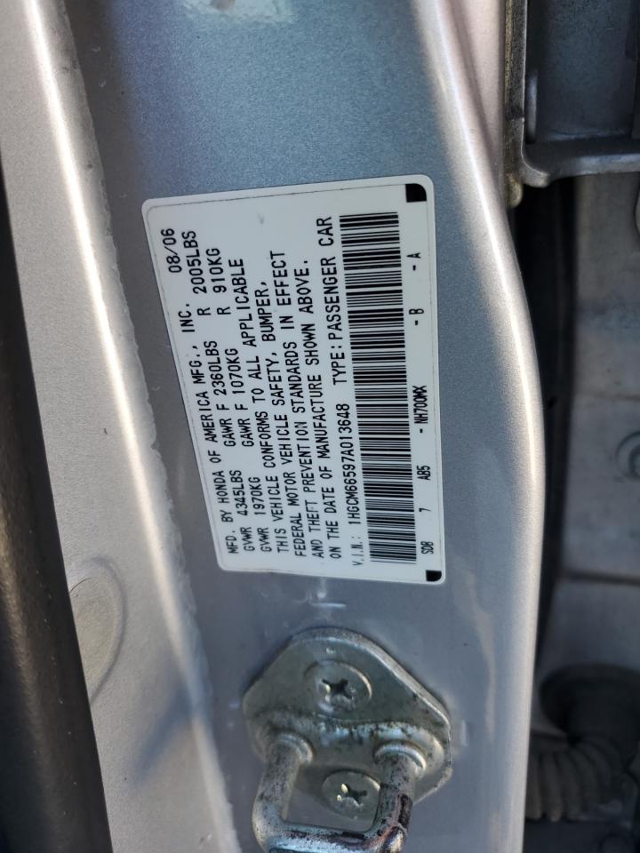 2007 Honda Accord Ex VIN: 1HGCM66597A013648 Lot: 92371945