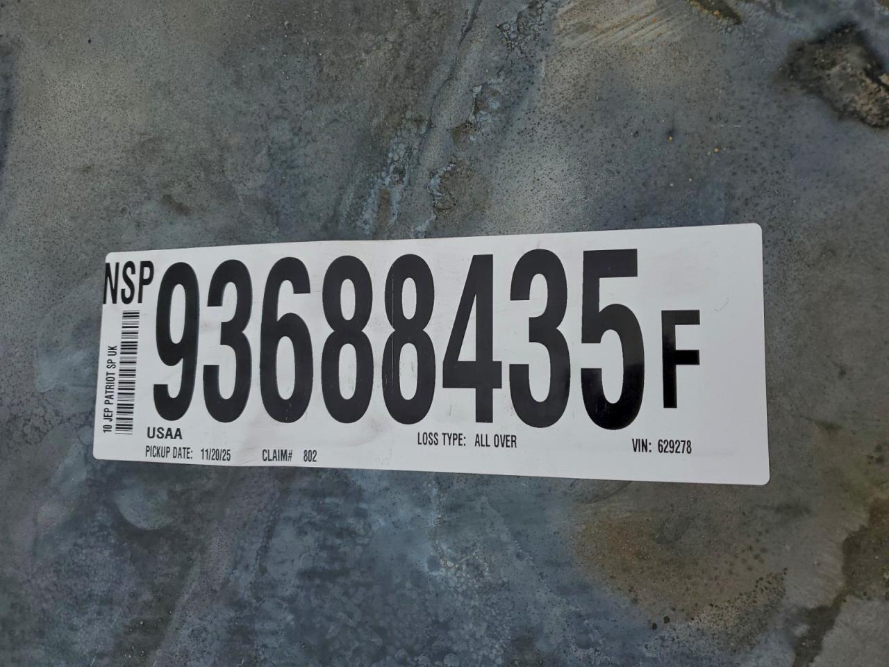 2010 Jeep Patriot Sport VIN: 1J4NF1GB2AD629278 Lot: 93688435