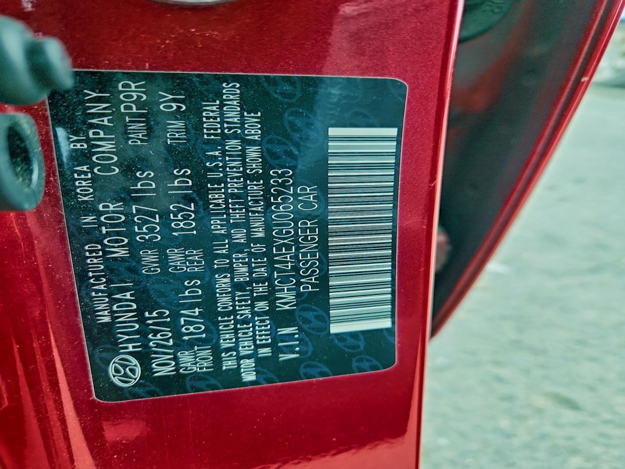 2016 Hyundai Accent Se VIN: KMHCT4AEXGU065233 Lot: 93328715