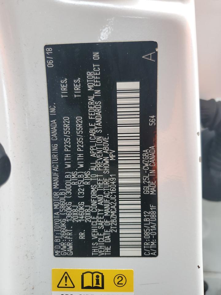 2018 Lexus Rx 350 Base VIN: 2T2BZMCA2JC160491 Lot: 93475135