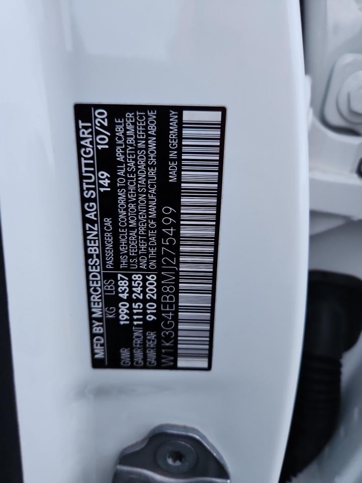 2021 Mercedes-Benz A 220 VIN: W1K3G4EB8MJ275499 Lot: 93659075