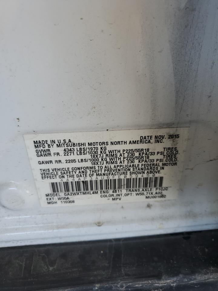 2015 Mitsubishi Outlander Sport Es VIN: 4A4AP3AU6FE059450 Lot: 91167295