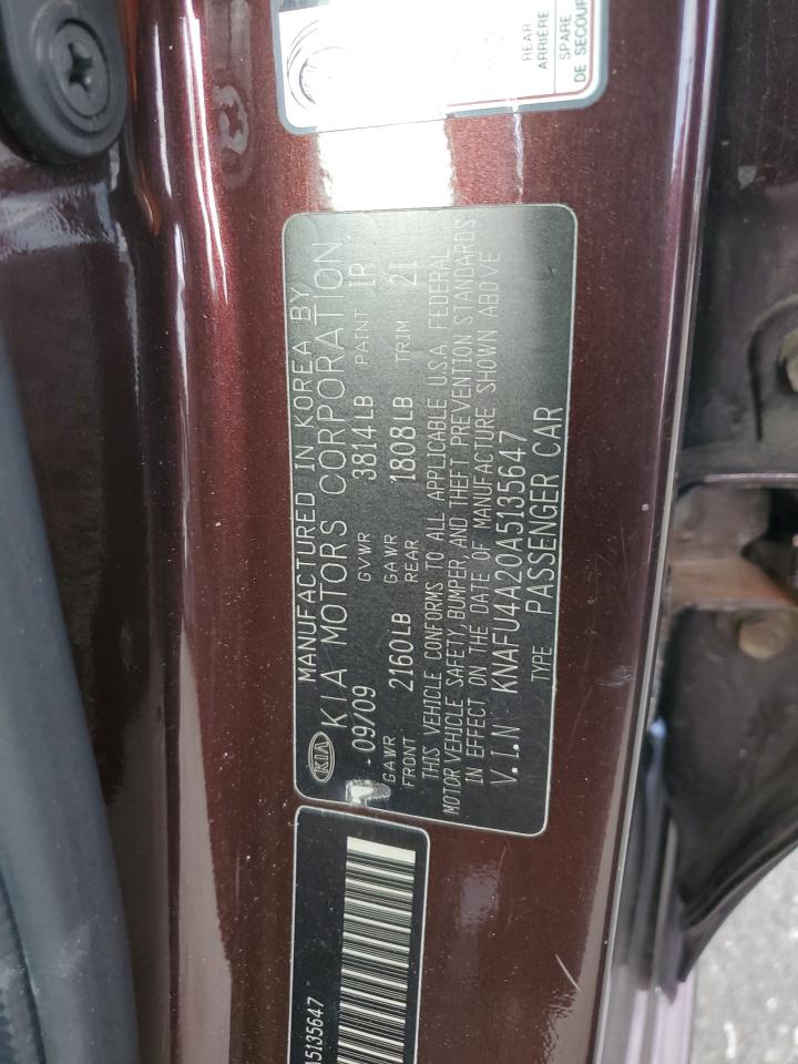 2010 Kia Forte Ex VIN: KNAFU4A20A5135647 Lot: 92098185