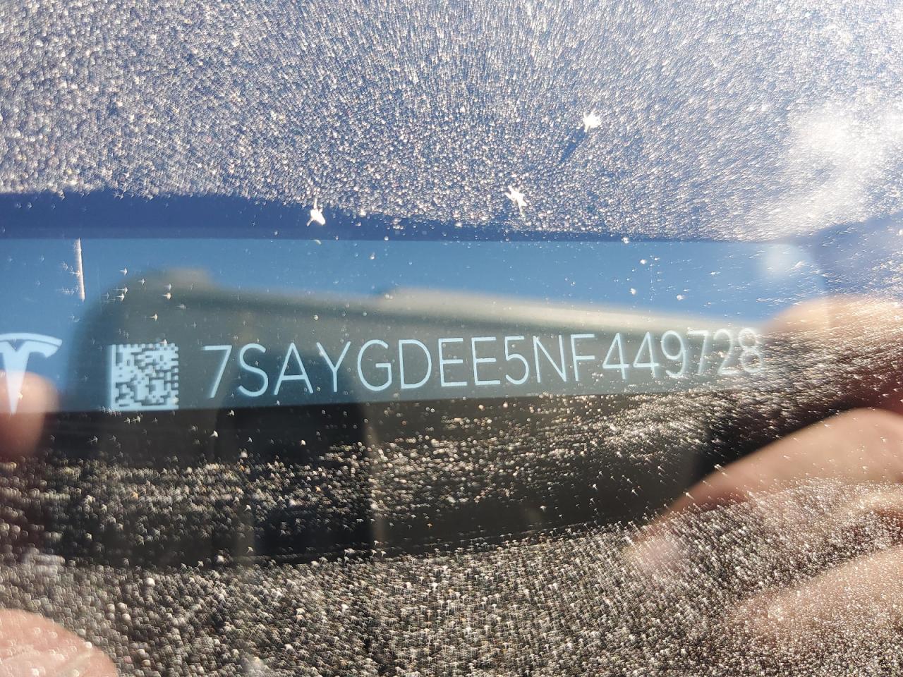 2022 Tesla Model Y VIN: 7SAYGDEE5NF449728 Lot: 92243285