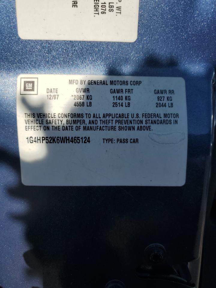 1998 Buick Lesabre Custom VIN: 1G4HP52K6WH465124 Lot: 93023485