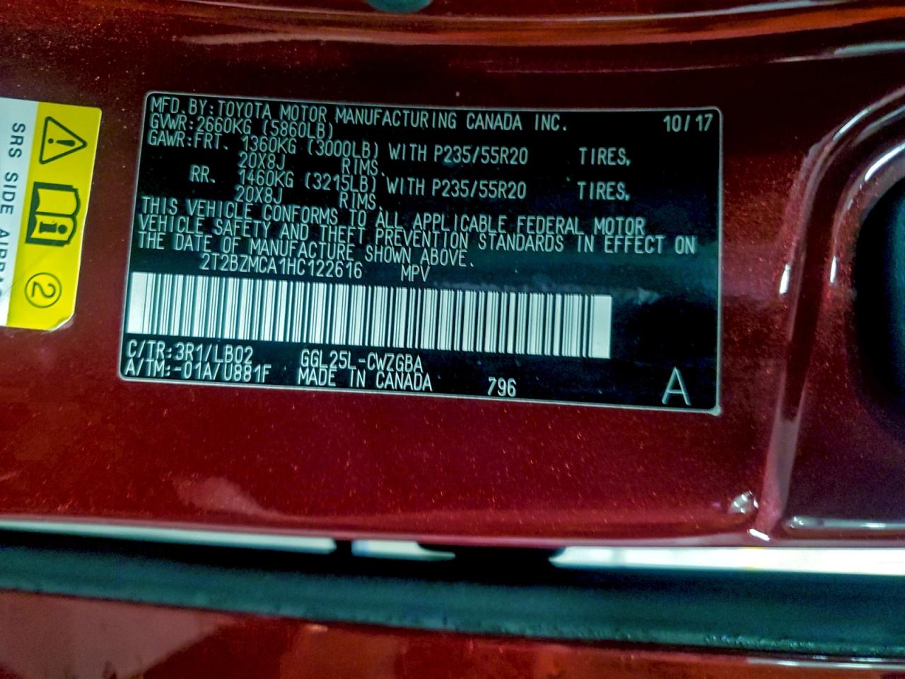 2017 Lexus Rx 350 Base VIN: 2T2BZMCA1HC122616 Lot: 93655805