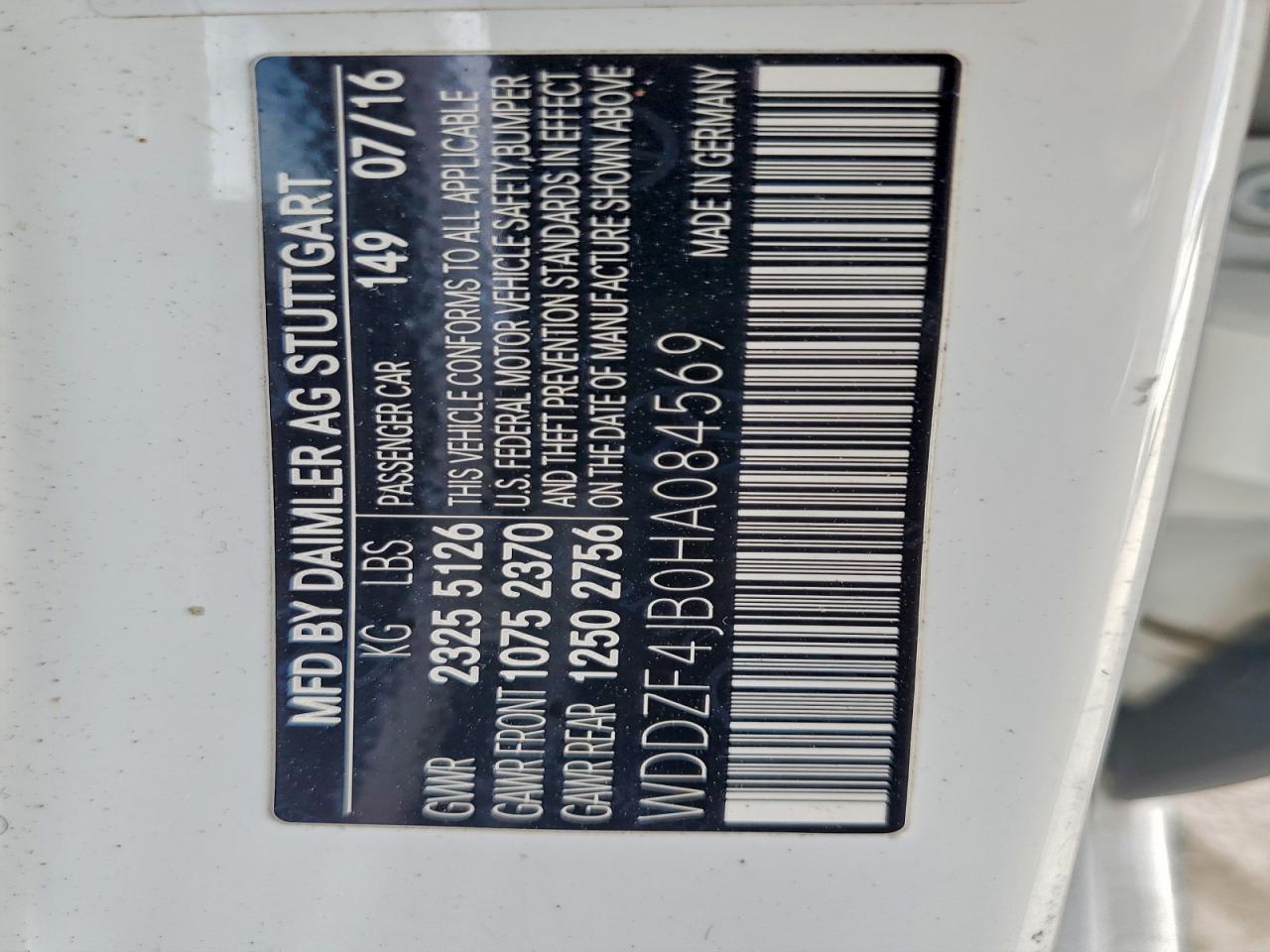 2017 Mercedes-Benz E 300 VIN: WDDZF4JB0HA084569 Lot: 94417595