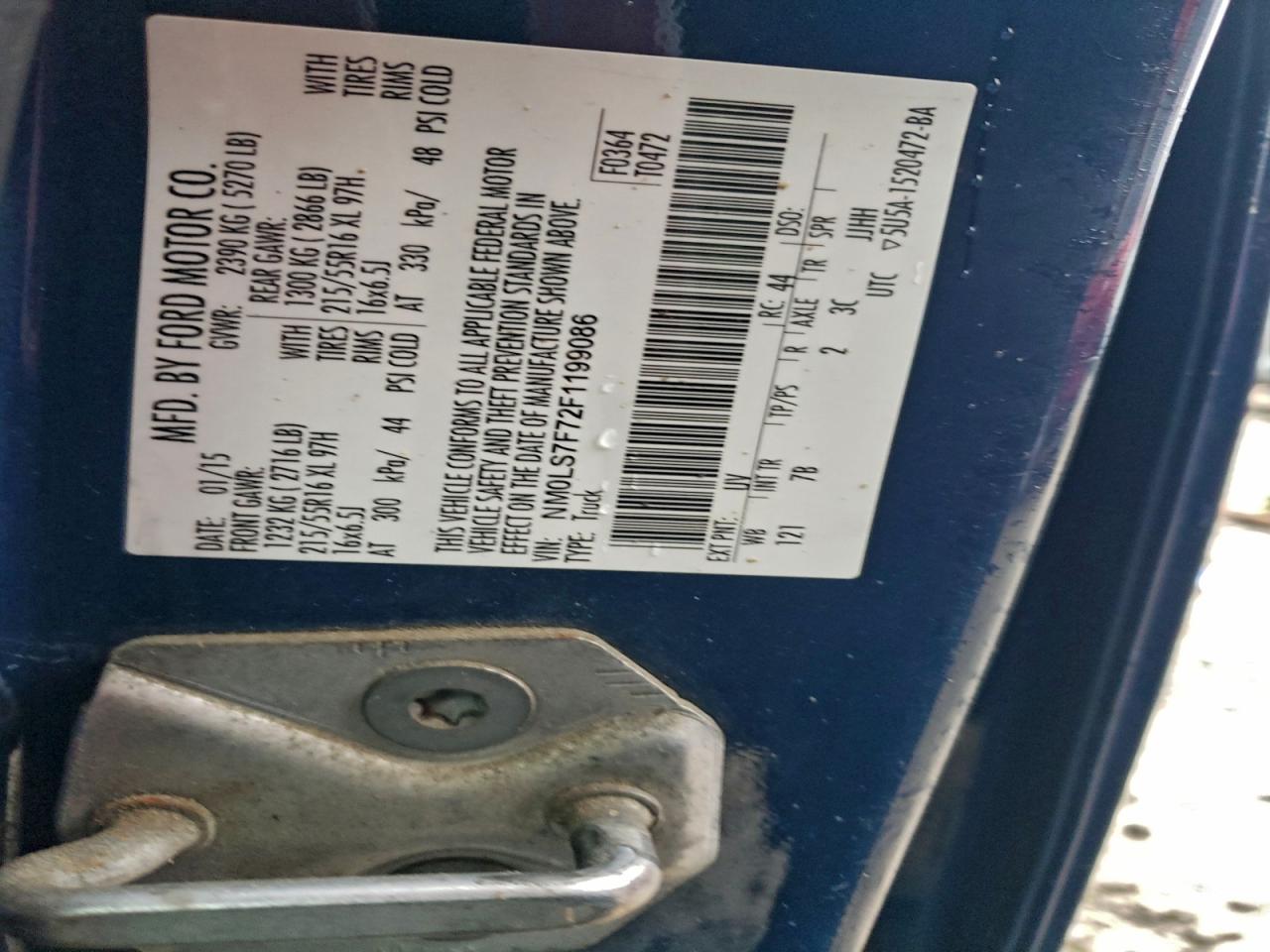 2015 Ford Transit Connect Xlt VIN: NM0LS7F72F1199086 Lot: 94272695