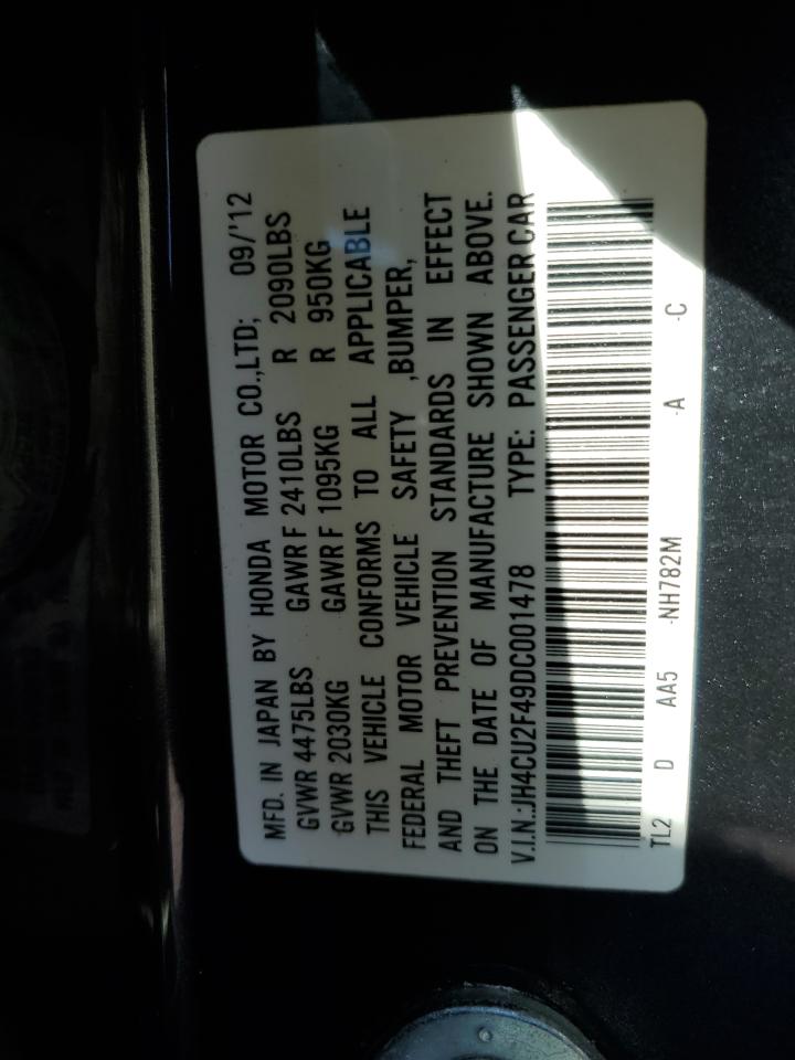 2013 Acura Tsx VIN: JH4CU2F49DC001478 Lot: 91804605