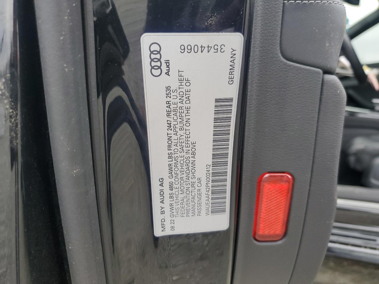 2023 Audi A4 Premium Plus 45 VIN: WAUEAAF42PN002412 Lot: 91633485