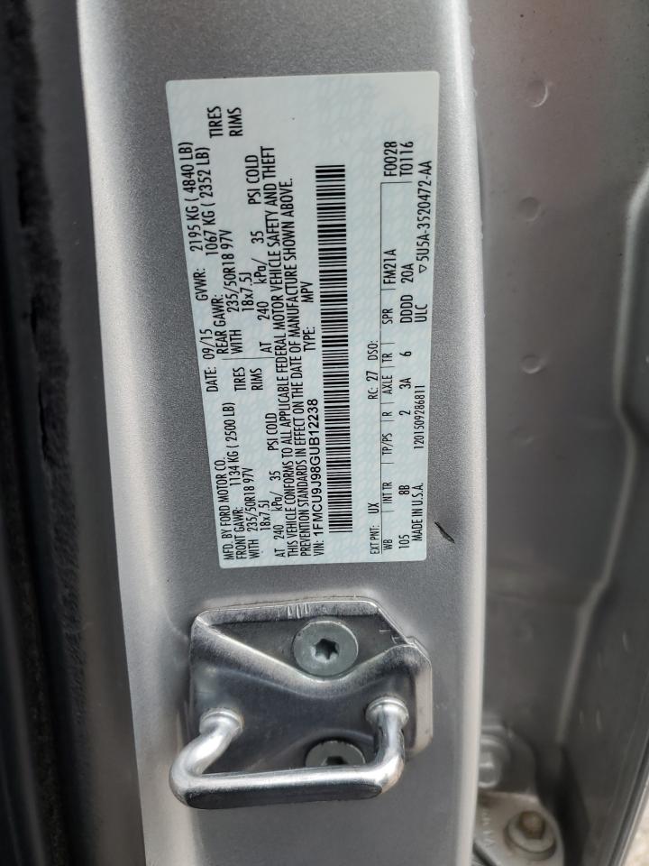 2016 Ford Escape Titanium VIN: 1FMCU9J98GUB12238 Lot: 93180495