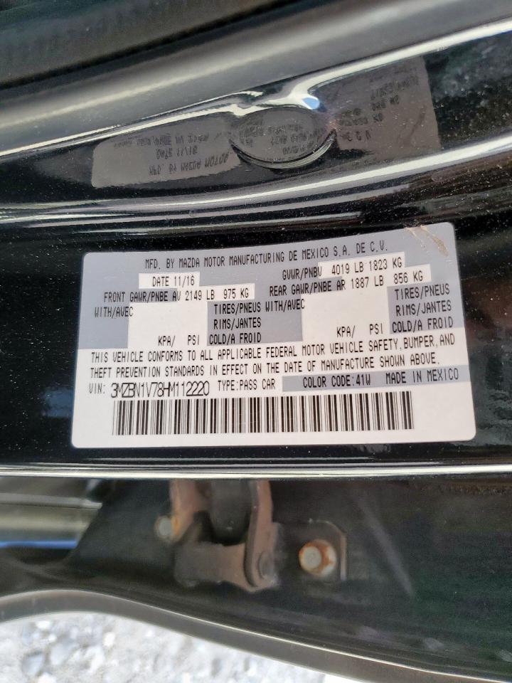2017 Mazda 3 Touring VIN: 3MZBN1V78HM112220 Lot: 85433925
