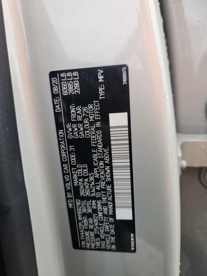 2021 Volvo Xc90 T6 Inscription VIN: YV4A22PLXM1682182 Lot: 93088055