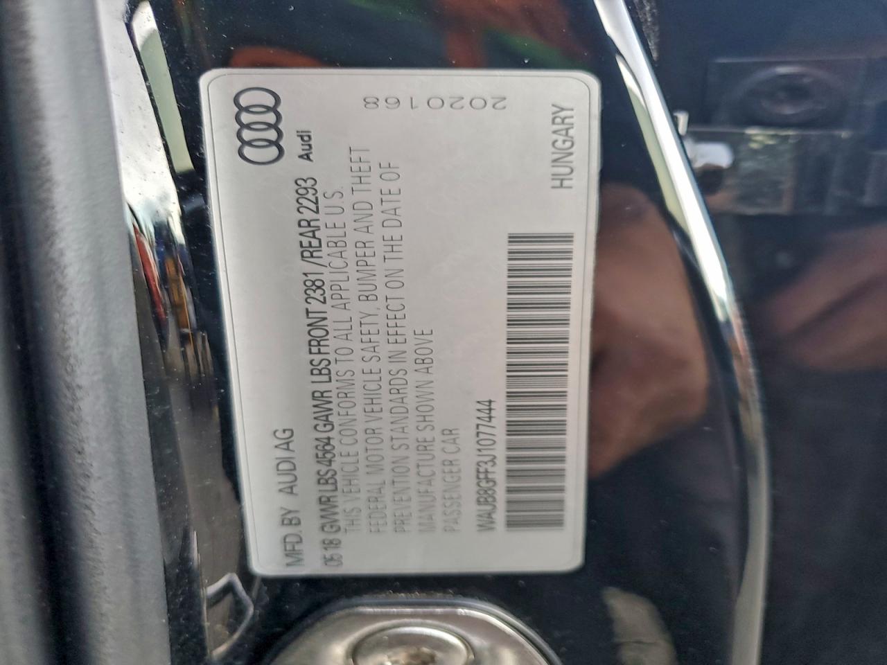 2018 Audi A3 Premium VIN: WAUB8GFF3J1077444 Lot: 94223425