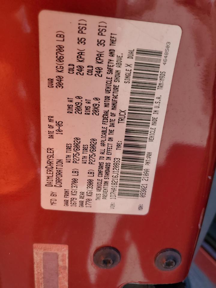 2006 Dodge Ram 1500 St VIN: 1D7HA18216J120863 Lot: 92346485