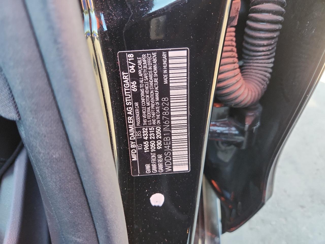 2018 Mercedes-Benz Cla 250 VIN: WDDSJ4EB1JN678628 Lot: 93308995