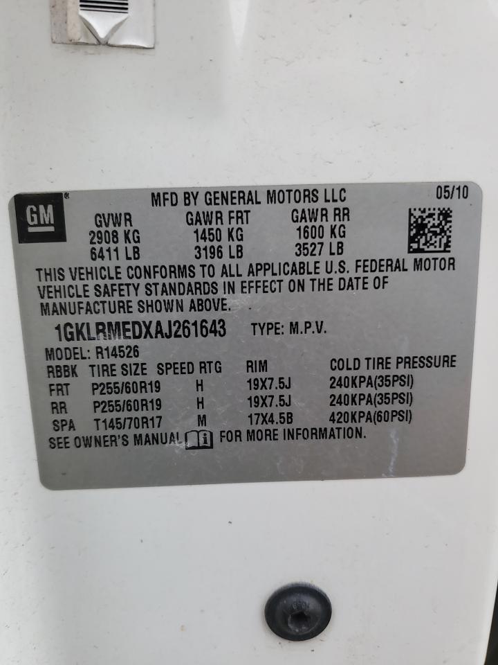 2010 GMC Acadia Slt-1 VIN: 1GKLRMEDXAJ261643 Lot: 93482855