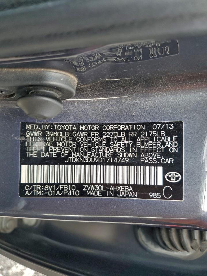 2013 Toyota Prius VIN: JTDKN3DU9D1714749 Lot: 93940775