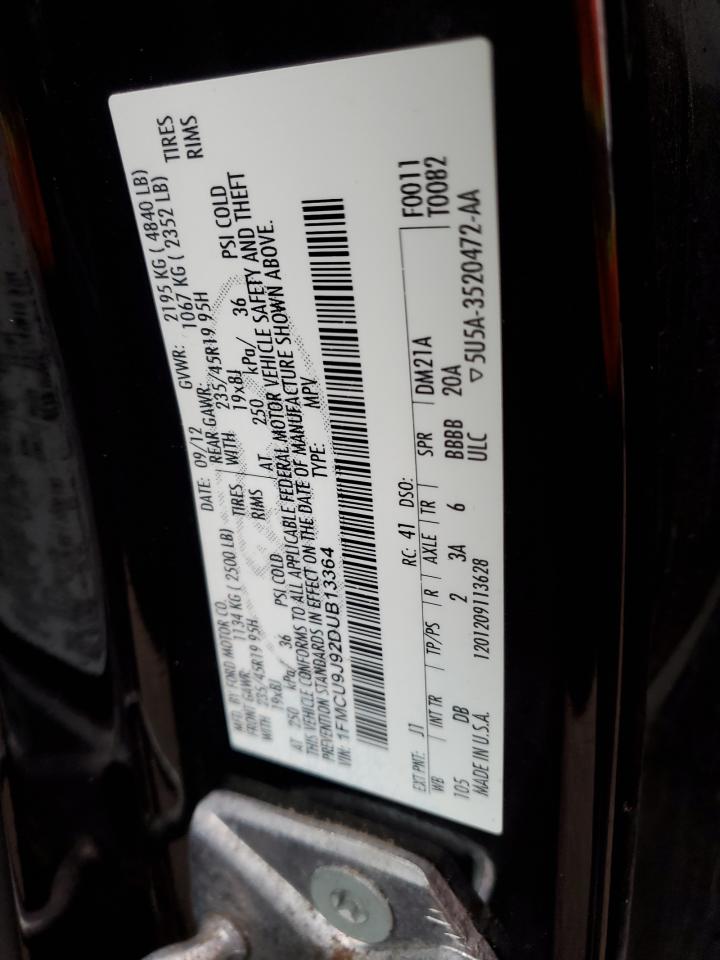 2013 Ford Escape Titanium VIN: 1FMCU9J92DUB13364 Lot: 93338185