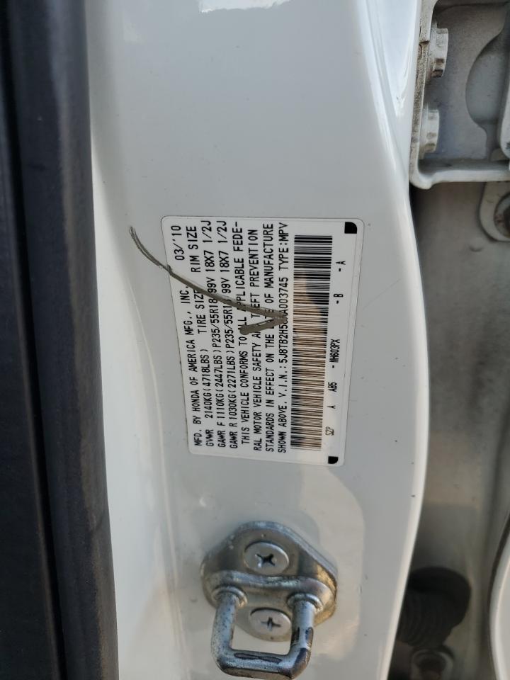 2010 Acura Rdx Technology VIN: 5J8TB2H58AA003745 Lot: 91159205