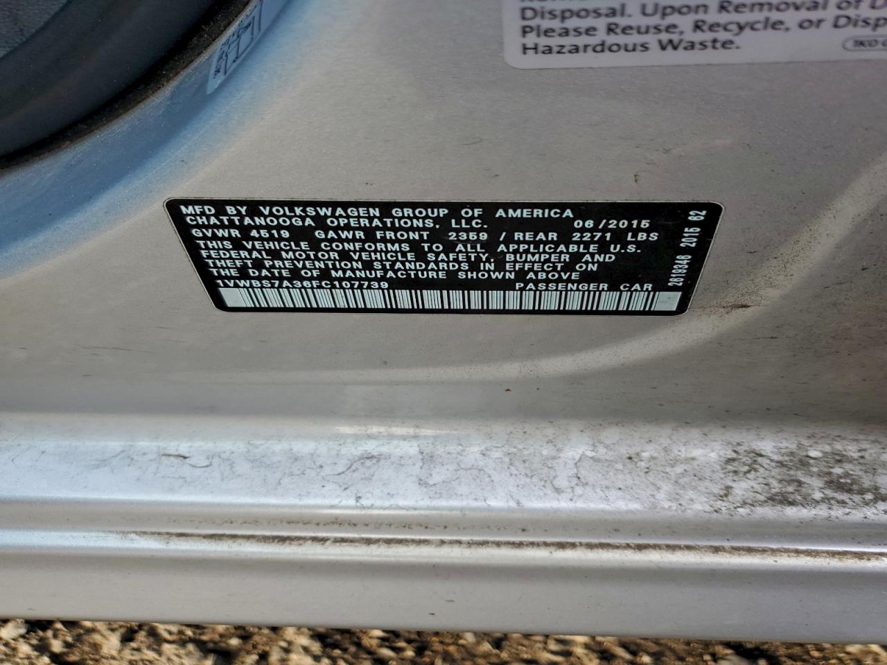 2015 Volkswagen Passat Se VIN: 1VWBS7A36FC107739 Lot: 94294275