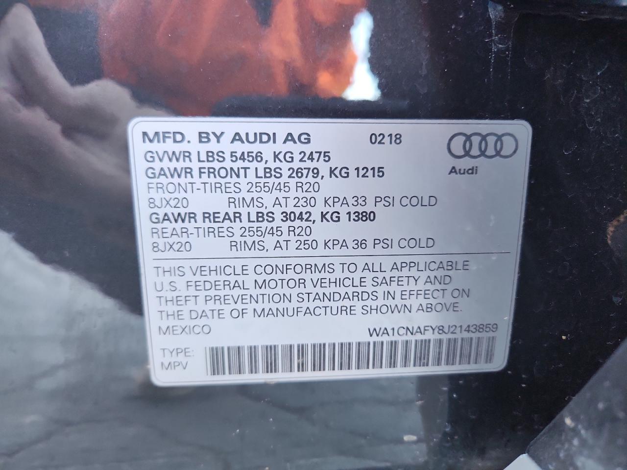 2018 Audi Q5 Prestige VIN: WA1CNAFY8J2143859 Lot: 92684685