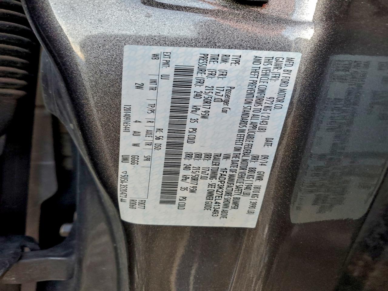 2014 Ford Focus Se VIN: 1FADP3K27EL413493 Lot: 94279785