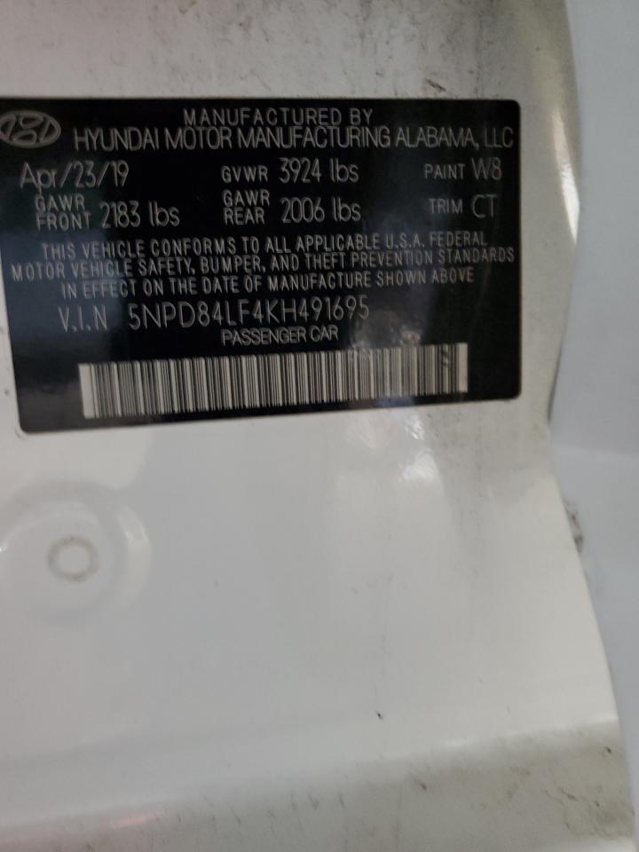 2019 Hyundai Elantra Sel VIN: 5NPD84LF4KH491695 Lot: 93761995