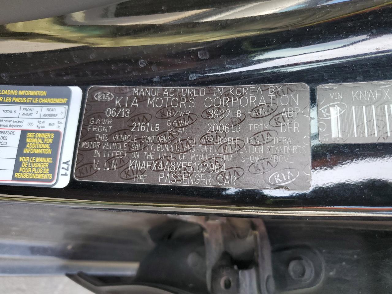 2014 Kia Forte Ex VIN: KNAFX4A8XE5102964 Lot: 91181975