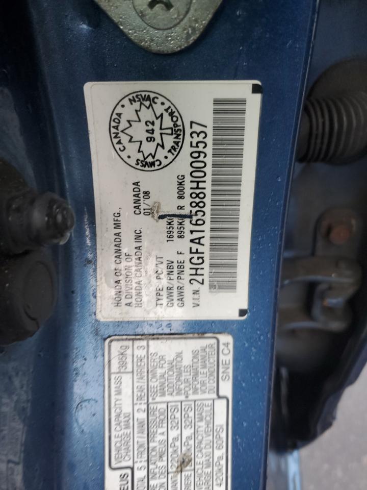 2008 Honda Civic Lx VIN: 2HGFA16588H009537 Lot: 92433655