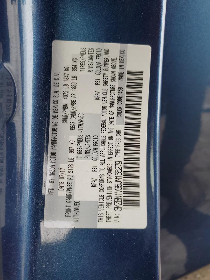 2018 Mazda 3 Touring VIN: 3MZBN1V35JM165279 Lot: 92801495