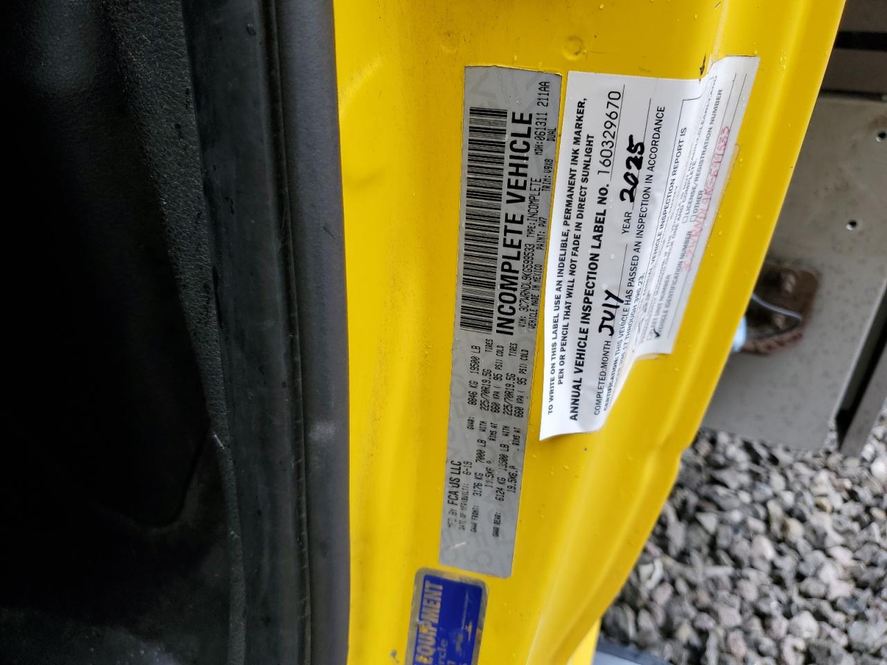 2019 Ram 5500 Rollback Truck VIN: 3C7WRNDL9KG599533 Lot: 91812845