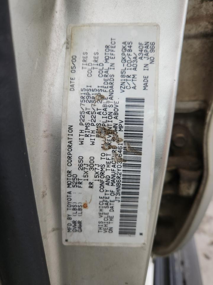 2000 Toyota 4Runner Sr5 VIN: JT3HN86R2Y0316461 Lot: 92117255