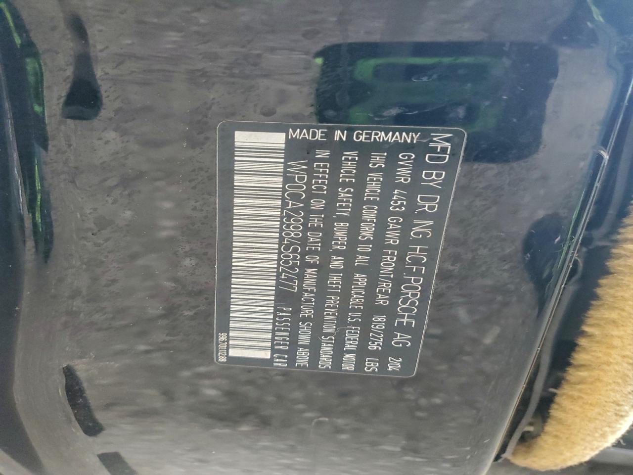 2004 Porsche 911 Carrera VIN: WP0CA29984S652477 Lot: 94862475